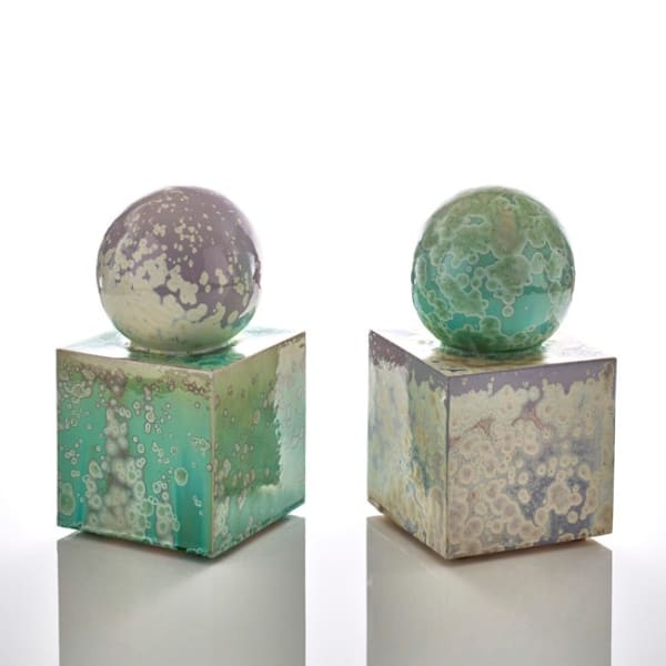 Kate Malone, Large Pair of Spheres and Cubes - Bookends, 2020