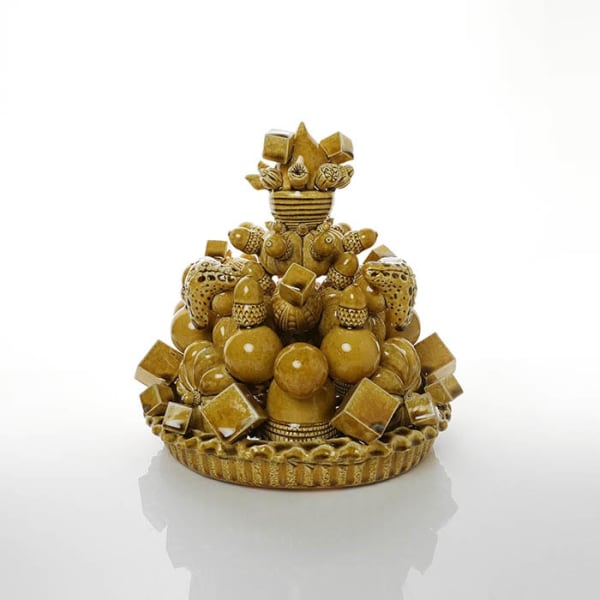 Kate Malone, A Fruit and Seed Honey-glazed Totem, 2021