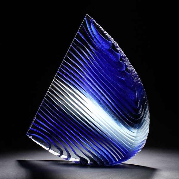 Colin Reid, Colour Saturation; Blue, White & Black Crescent, 2022