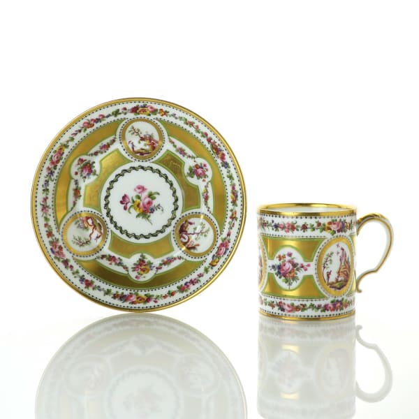 Sèvres Porcelain, A Hard-Paste Sèvres Porcelain Cup & Saucer, 1784