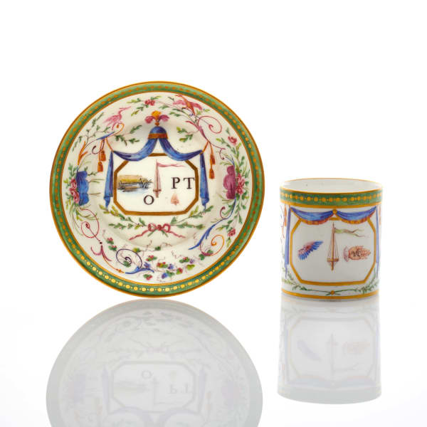 Sèvres Porcelain, A Soft-Paste Sèvres Cup and Saucer, 1788