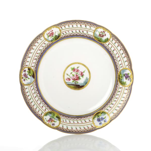 Sèvres Porcelain, A Soft-Paste Sèvres Porcelain Plate, made for use at Versailles, 1783