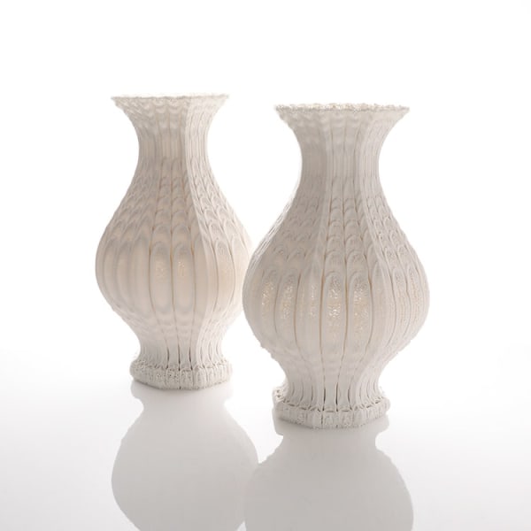 Nico Conti, Filigree of Light: Pair of Scalloped and Faceted Vessels, 2021