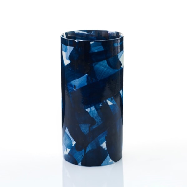 Felicity Aylieff, Blue & White Cylinder Vase, 2016