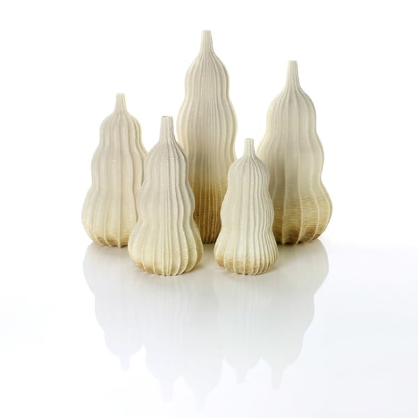 Andrew Wicks, Commission for a Garniture of Five Golden Brown Ombré Vases, 2017