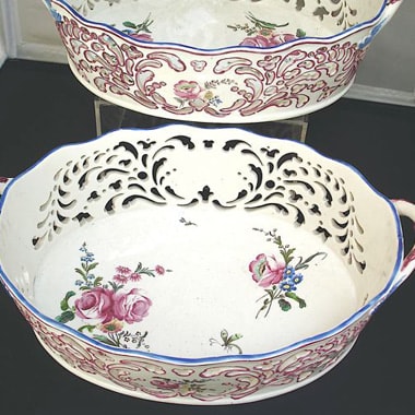 Chantilly Porcelain, A Pair of Chantilly Porcelain Baskets, circa 1750