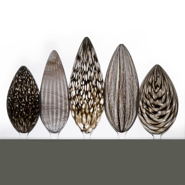 Tobias Møhl, Collection of Five Black Twill Vessels, 2017