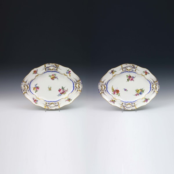 Sèvres Porcelain, A Pair of Sèvres Porcelain Tureen Stands, 1760