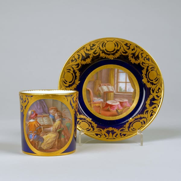 Sèvres Porcelain, A Very Fine Sèvres Cup & Saucer painted by Dodin, 1778