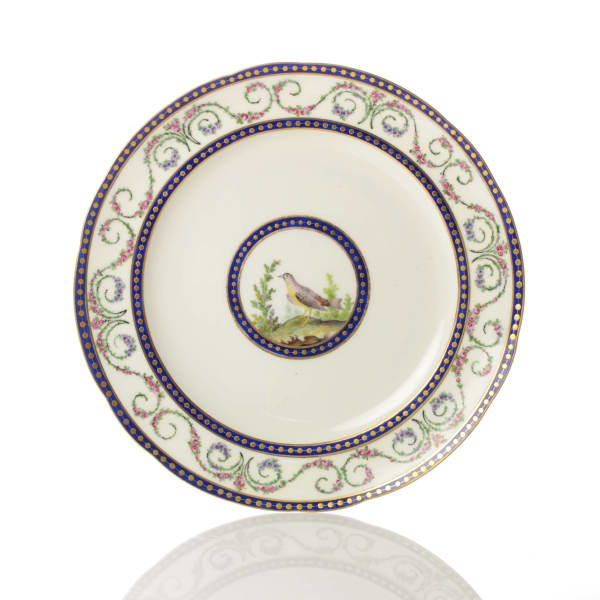 Sèvres Porcelain, A Sèvres Plate from the Vandernyver Service, 1792