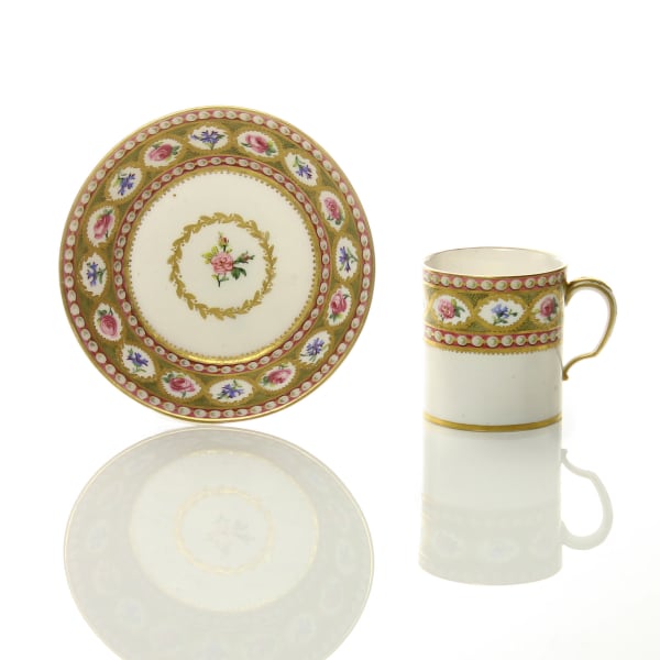 Sèvres Porcelain, A Sèvres Soft-Paste Porcelain Cup and Saucer, 1781