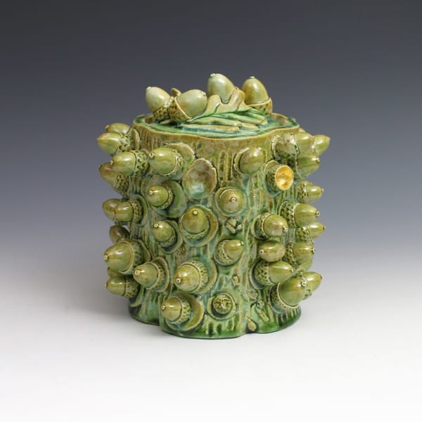 Kate Malone, Small Lidded Oak Jar; Fallen Acorn, 2015