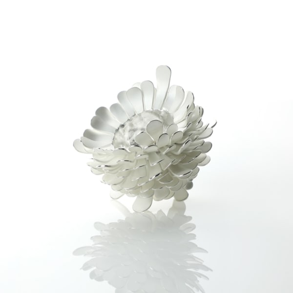 Junko Mori, Silver Organism; Pinecone, 2019