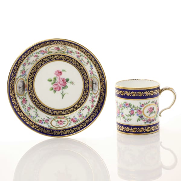 Sèvres Porcelain, A Soft-Paste Sèvres Porcelain Cup & Saucer, circa 1780