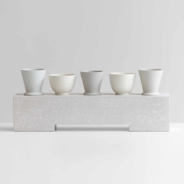 Julian Stair, Five Cups on a Ground, 2021