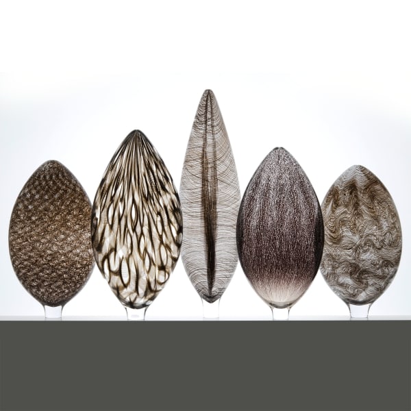 Tobias Møhl, Collection of Five Black Twill Vessels, 2017