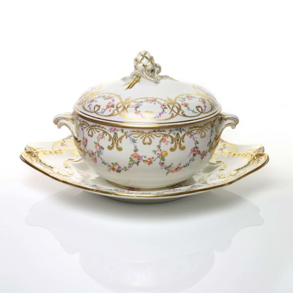 Sèvres Porcelain, A Hard-Paste Sèvres Porcelain Tureen, Cover and Stand, 1771