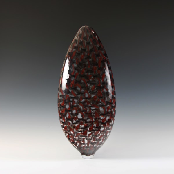 Tobias Møhl, Aubergine and Red Oval Glassweaver Vessel, 2013