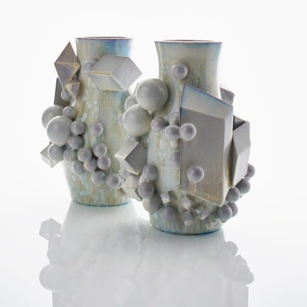 Kate Malone, A Pair of Icy Magma Pots, 2017