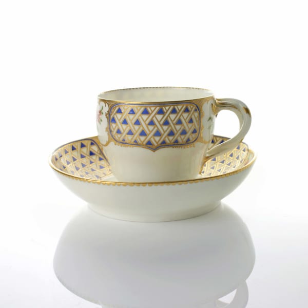 Sèvres Porcelain, A Soft-Paste Sèvres Cup and Saucer, 1760