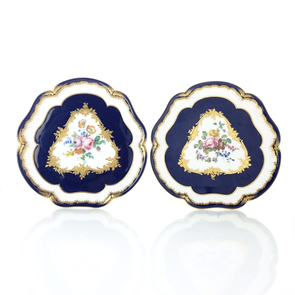 Sèvres Porcelain, A Pair of Soft-Paste Sèvres Porcelain Stands from the Duke of Parma Service, 1769