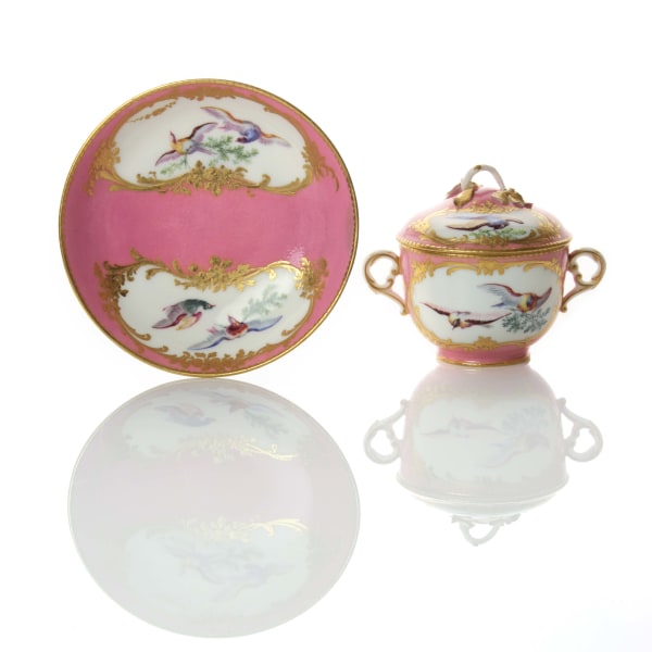 Sèvres Porcelain, A Sèvres Covered Cup & Saucer, 1764