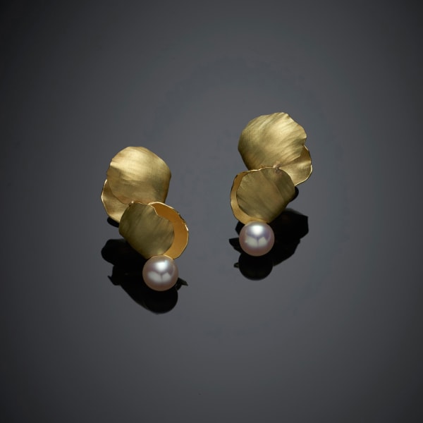 Kayo Saito, Blooming Akoya Earrings, 2017