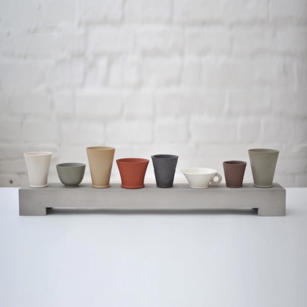 Julian Stair, Eight Cups and Beakers on a Ground, 2008