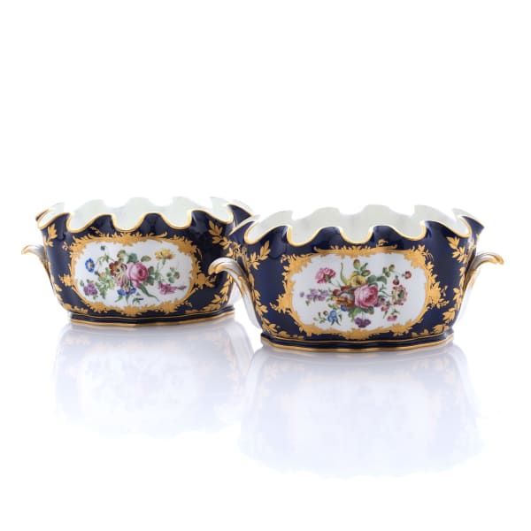 Sèvres Porcelain, A Pair of Soft-Paste Sèvres Porcelain Monteiths from the Duke of Parma Service, 1769