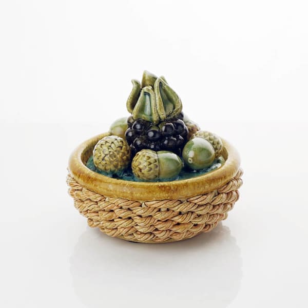 Kate Malone, Tiny Lidded Basket of Blackberry and Acorns, 2021