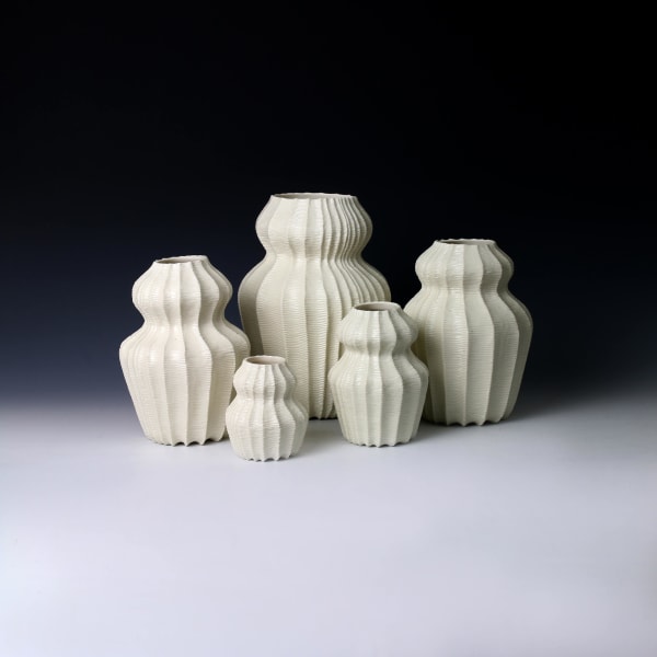 Andrew Wicks, Five Hourglass Vases, 2015