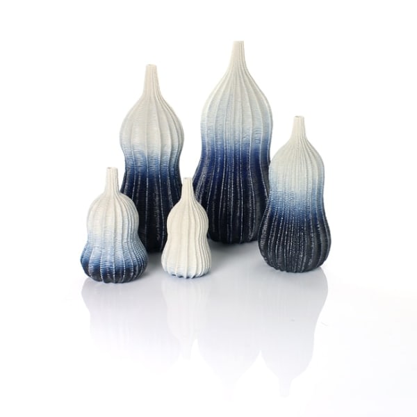 Andrew Wicks, Still Life of Five Ombre Gourd Vases, 2017