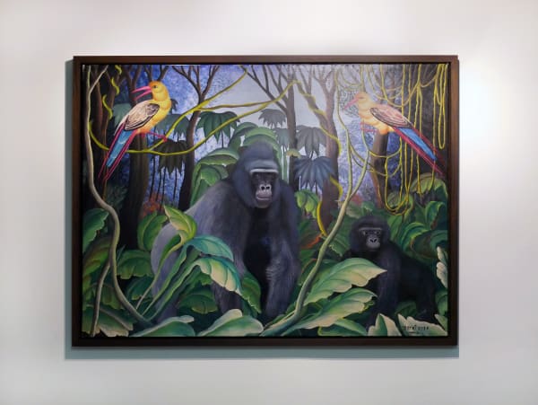Abangwa "Béret" Babotchwe: Le Douanier Rousseau Congolais, Untitled (Gorillas), 2020