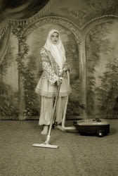 Shadi GHADIRIAN, Qajar (woman with a vacuum) #32, 2001-2002