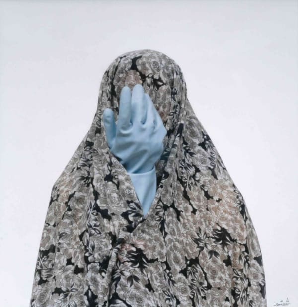 Shadi GHADIRIAN, Like Everyday #62 (blue rubber glove), 2001