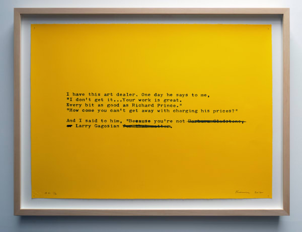 David KRAMER, Untitled (I have this art dealer), 2012