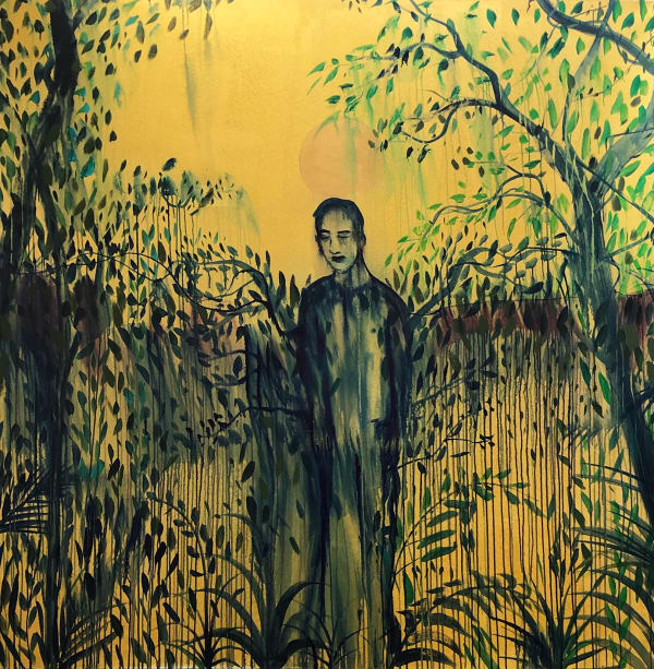 Moroccan Artist. Contemporary art. Acrylic and ink on paper and canvas. Figurative. Abstraction. Cinematic paintings. Dreamy. Bold colours.