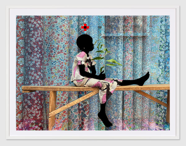 Saidou Dicko photograph. Burkinabè Artist. Contemporary African Art in Paris. AFIKARIS Gallery. Self-taught artist. Painted photography. Echoes to Peulh tradition. Figurative and poetic photography.