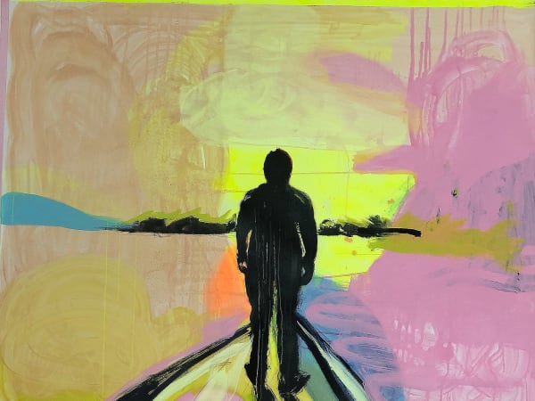 Moroccan Artist. Contemporary art. Acrylic and ink on paper and canvas. Figurative. Abstraction. Cinematic paintings. Dreamy. Bold colours.