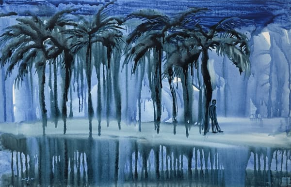 Moroccan Artist. Contemporary art. Acrylic and ink on paper and canvas. Figurative. Abstraction. Cinematic paintings.