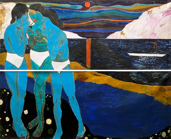 Gideon Appah - Three Women and a Landscape, 2020 - AFIKARIS Gallery