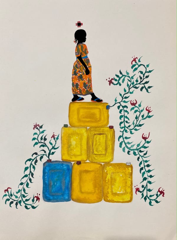 Saidou Dicko photograph. Burkinabè Artist. Contemporary African Art in Paris. AFIKARIS Gallery. Self-taught artist. Painted photography. Echoes to Peulh tradition. Figurative and poetic photography.