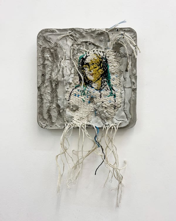 Fariba Boroufar. Iranian Artist. Contemporary African Art in Paris. AFIKARIS. Wool weaving. Acrylic Painting. Hybridity of techniques. Decaying beauty of these abandoned structures.Contemporary African art. Art Contemporain Africain