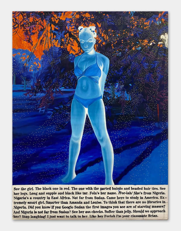 Boluwatife Oyediran. Painter. Contemporary African art. Contemporary figurative painting. Black identity. Black figures portraits. Nigerian artist. Negative process. Oil and Acrylic on canvas.