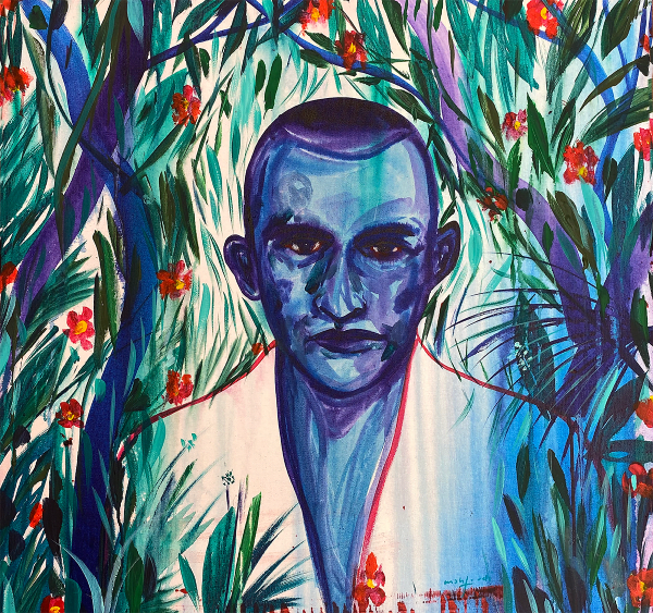 Omar Mahfoudi painting. Moroccan Artist. Contemporary art. Acrylic and ink on paper and canvas. Figurative. Abstraction. Cinematic paintings. Dreamy. Bold colours.