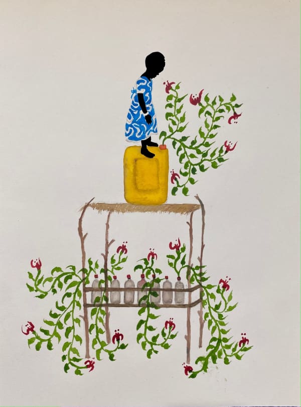 Saidou Dicko photograph. Burkinabè Artist. Contemporary African Art in Paris. AFIKARIS Gallery. Self-taught artist. Painted photography. Echoes to Peulh tradition. Figurative and poetic photography.