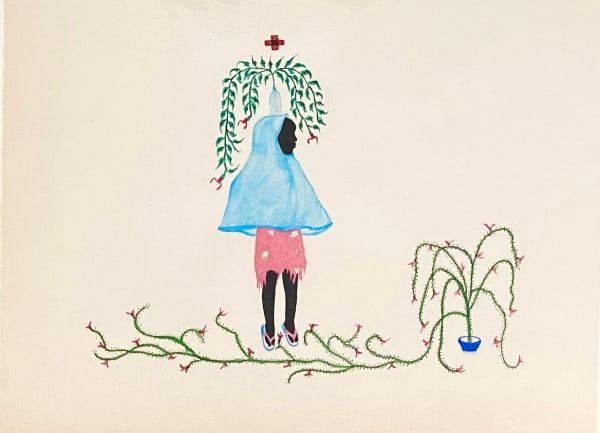 Saidou Dicko painting. Burkinabè Artist. Contemporary African Art in Paris. AFIKARIS Gallery. Self-taught artist. Echoes to Peulh tradition. Figurative and poetic.