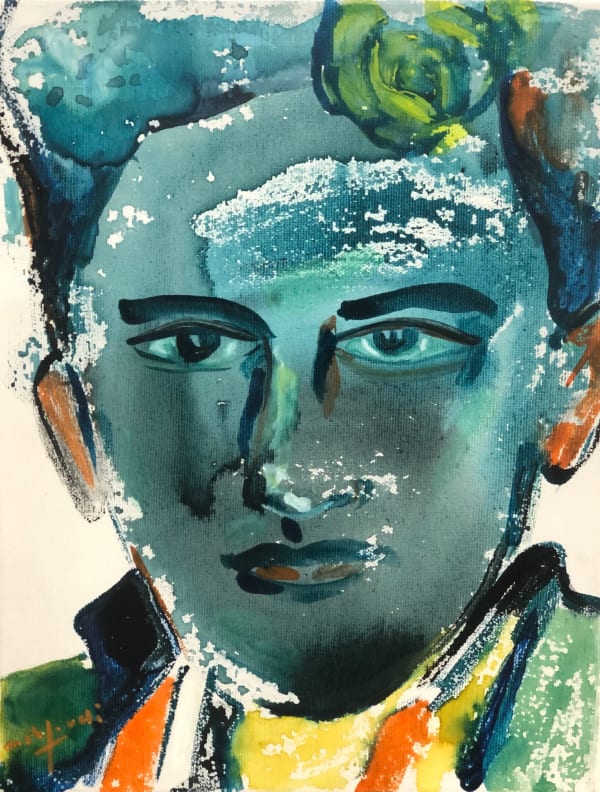 Omar Mahfoudi painting. Moroccan Artist. Contemporary art. Acrylic and ink on paper and canvas. Figurative. Abstraction. Cinematic paintings. Dreamy. Bold colours. Ink on paper.