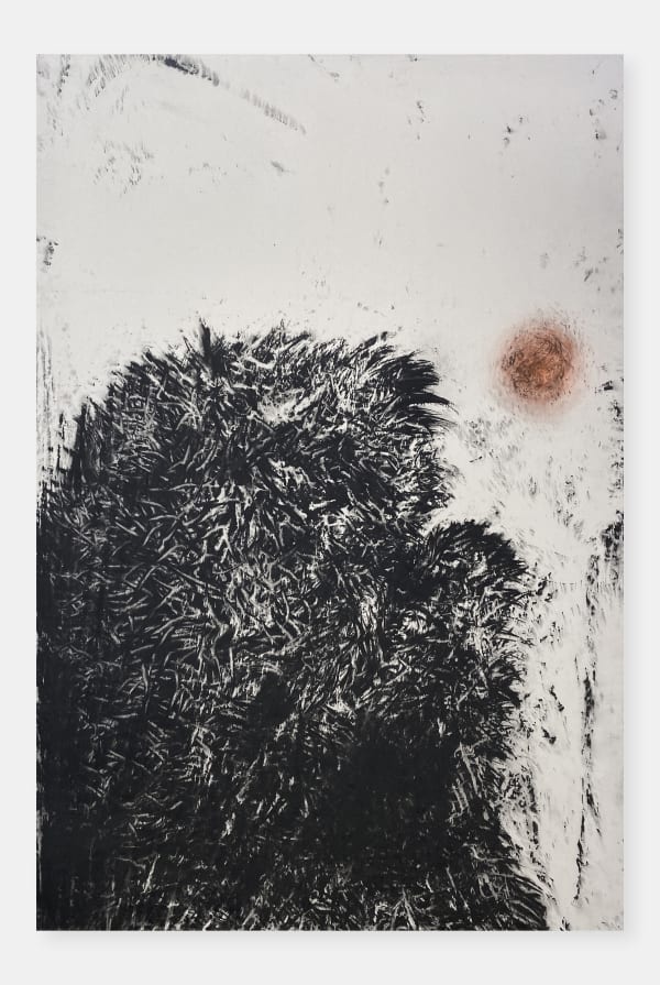 Nasreddine Bennacer. Algerian Artist. Contemporary African Art in Paris. AFIKARIS. Gouache on Japanese paper. Black and White. Between abstraction and figuration. Hybridity of techniques. Quest for identity. Art contemporain africain. Work balances abstraction and figuration, blending hybrid techniques in a quest for identity.