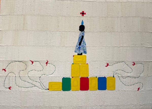 Saidou Dicko photograph. Burkinabè Artist. Contemporary African Art in Paris. AFIKARIS Gallery. Self-taught artist. Painted photography. Echoes to Peulh tradition. Figurative and poetic photography.